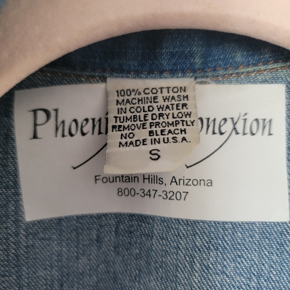 Hand painted jean open jacket poncho one size but listed as a small - Picture 3 of 10